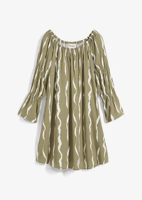 Kjole i lett viskose med singoalla-utringning, bonprix