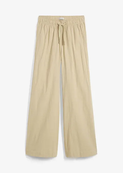 Bukse i 100% bomull med vide ben, bonprix