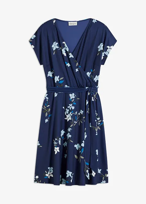 Jerseykjole i omslagsstil, bonprix