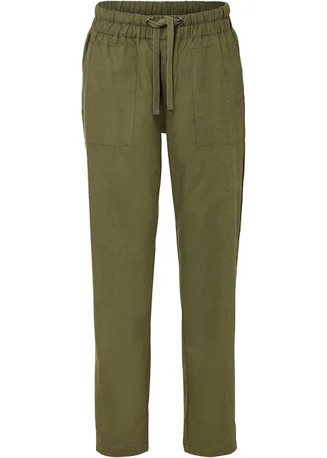 Slip on-bukse av luftig linmiks, bonprix