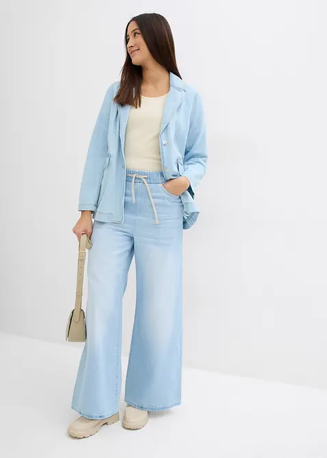 Wide Leg-jeans, Mid Waist, komfortlinning, bonprix