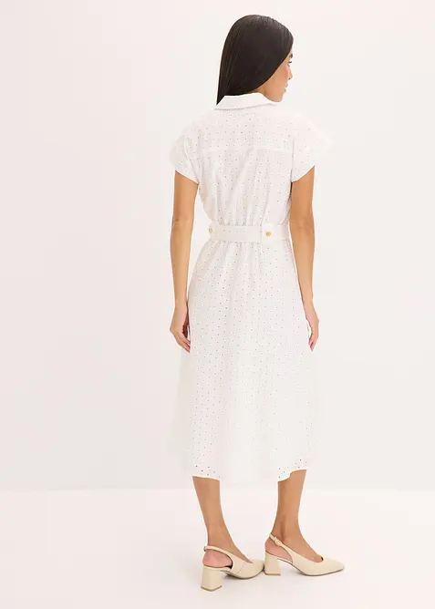 Skjortekjole i hullblonde-materiale, bonprix