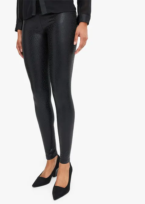 Skimrende leggings i imitert skinn, bonprix