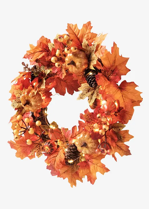 LED-hengende dørkrans med høstdekor, bonprix