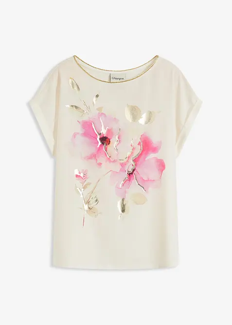 Topp med vevd innfelling, bonprix