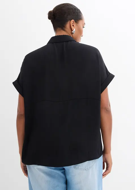 Oversized bluse i krepp med fin struktur, bonprix