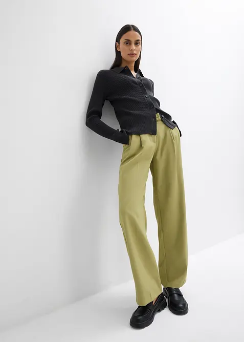 Finstrikket cardigan i viskosemiks, bonprix