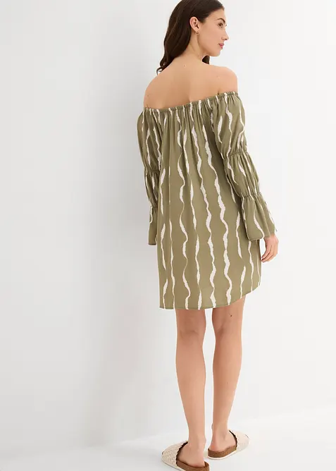 Kjole i lett viskose med singoalla-utringning, bonprix