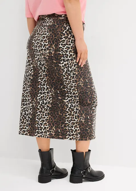 Jeansskjørt i bomull med stretch, bonprix