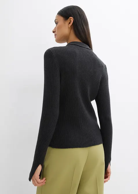 Finstrikket cardigan i viskosemiks, bonprix