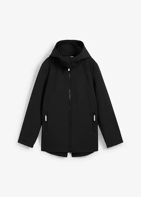 Softshellparkas med avtagbar hette, vannavvisende, bonprix