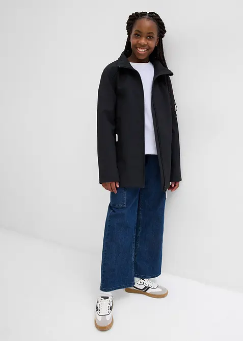 Softshellparkas med avtagbar hette, vannavvisende, bonprix