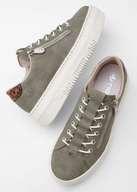 Komfort-plat&aring;sneakers fra Rieker med lett s&aring;le, Rieker