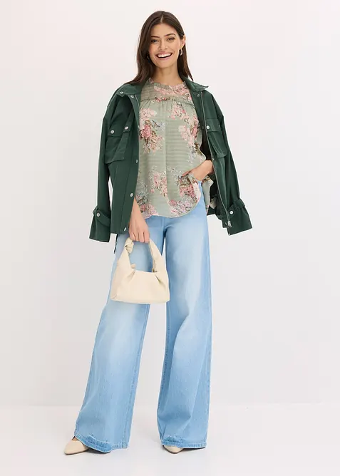 Tunika i m&oslash;nstret chiffon, bonprix