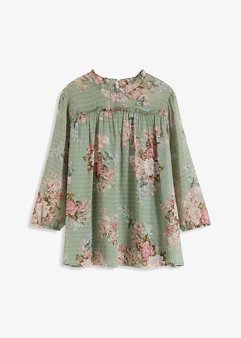 Tunika i m&oslash;nstret chiffon, bonprix