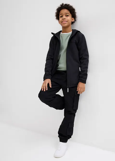 Softshelljakke med hette, vannavvisende, bonprix