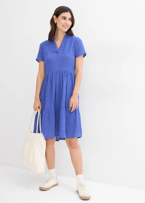 Musselin-kjole med stripemønster, bonprix