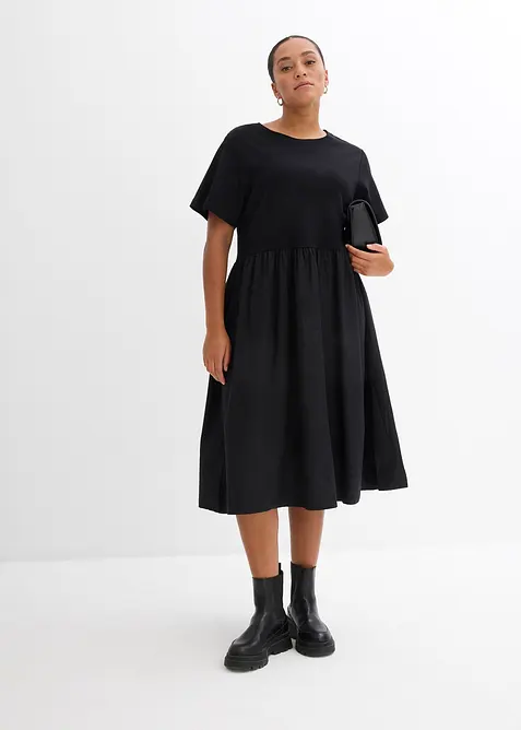 Midikjole i ren bomull, bonprix