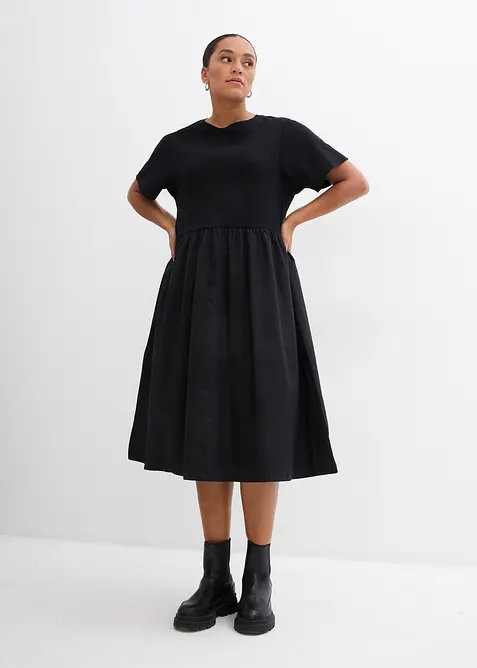 Midikjole i ren bomull, bonprix