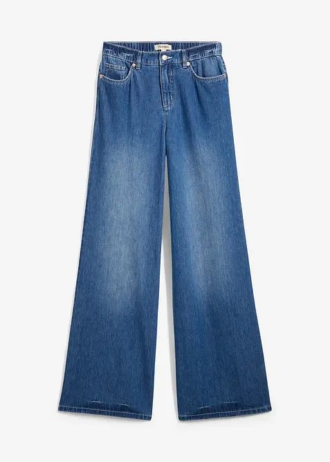 Wide-Leg-jeans, High Waist, Full Length, komfortlinning, bonprix