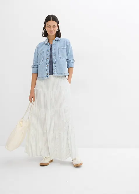 Maxiskj&oslash;rt i 100% bomull med stripem&oslash;nster, bonprix