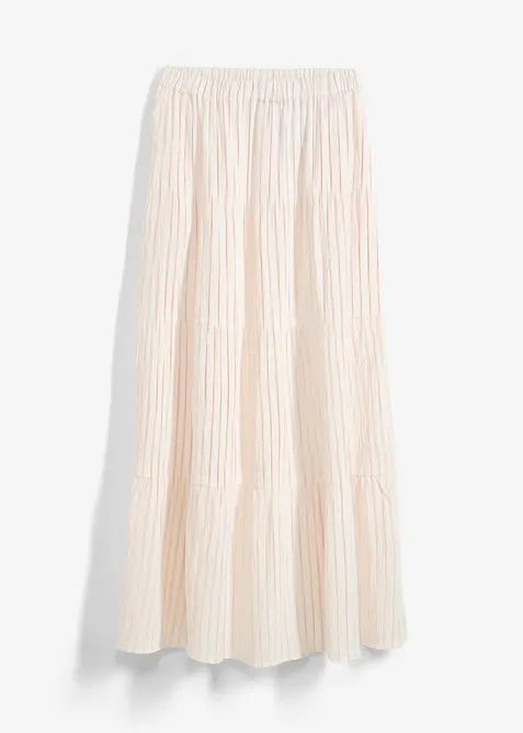Maxiskjørt i 100% bomull med stripemønster, bonprix
