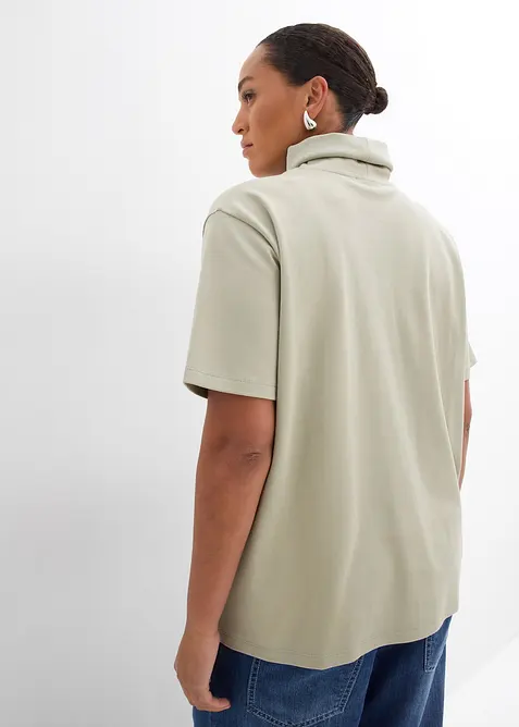 Topp i økologisk bomull med høy hals, bonprix