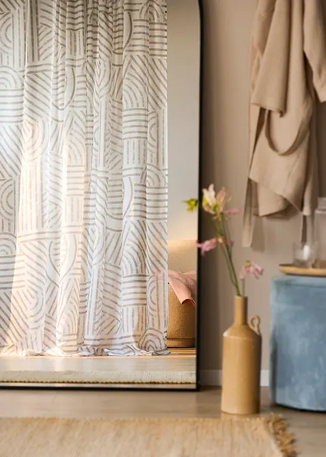 Gardin med grafisk trykk (1-pack), bonprix