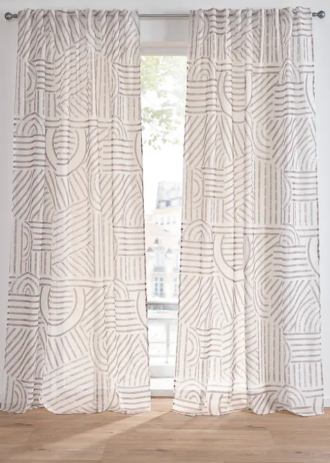 Gardin med grafisk trykk (1-pack), bonprix