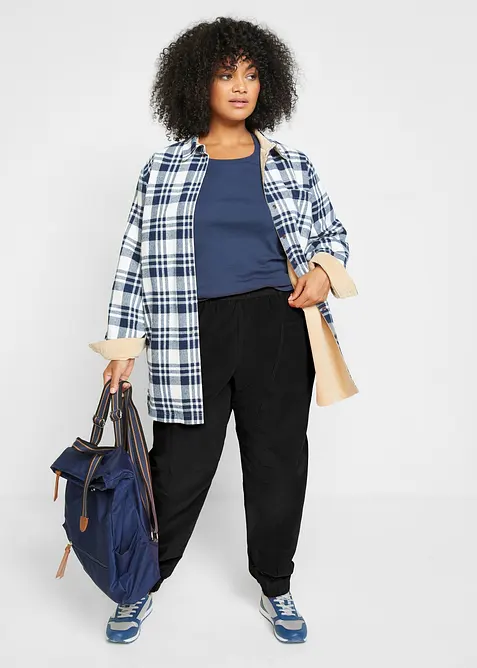 Kordfl&oslash;yelsbukse i bomullsmiks, bonprix