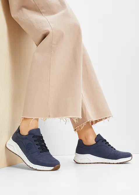 Komfort-sneakers med polstret inners&aring;le fra Rieker, Rieker