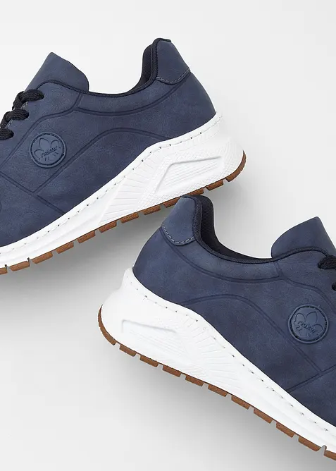 Komfort-sneakers med polstret inners&aring;le fra Rieker, Rieker