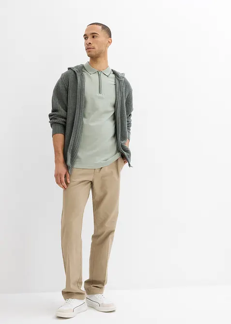 Pik&eacute;-poloskjorte i 100% bomull med glidel&aring;s, bonprix