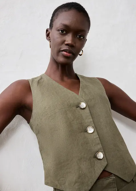 Vest i lin, bonprix