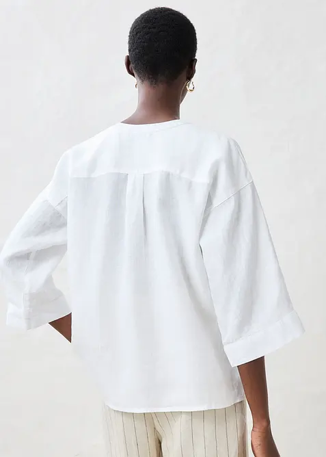 Oversized bluse i lin, bonprix