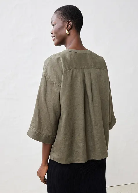 Oversized bluse i lin, bonprix