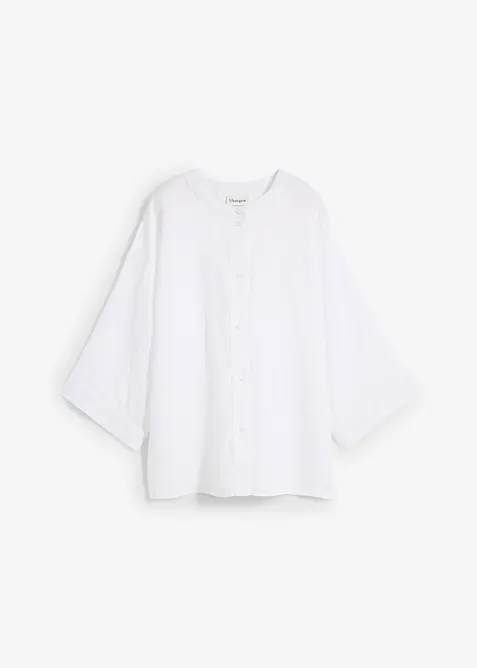 Oversized bluse i lin, bonprix