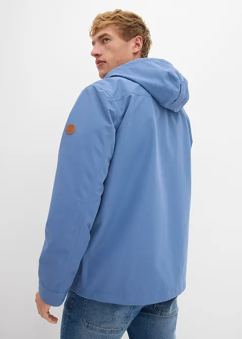 Funksjonsjakke i vannavvisende materiale med hette og detaljer i imitert skinn, bonprix