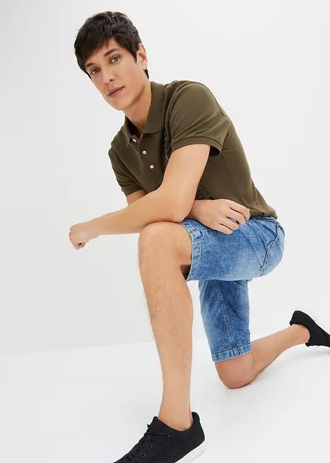 Pull on-bermudashorts i lett denim med stretch, Slim Fit, bonprix