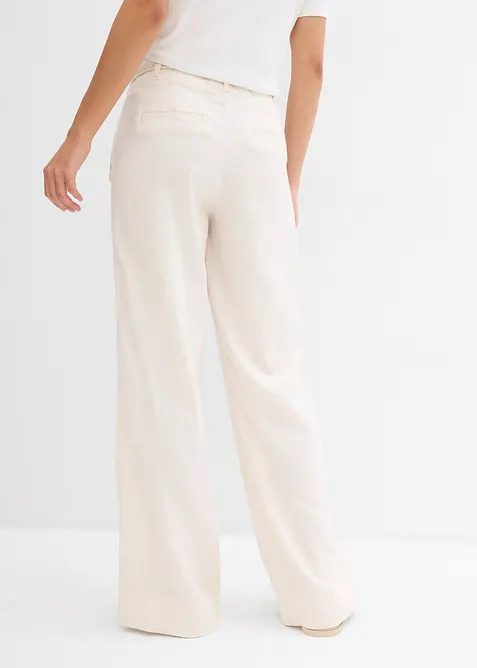 Paperbag bukse i luftig linmiks, bonprix