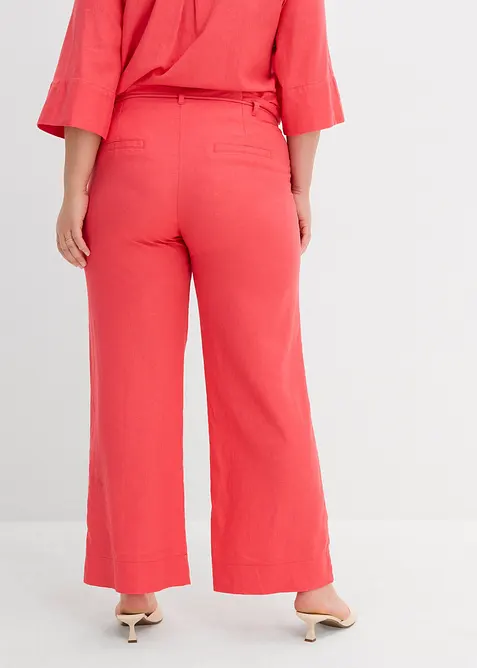 Paperbag bukse i luftig linmiks, bonprix