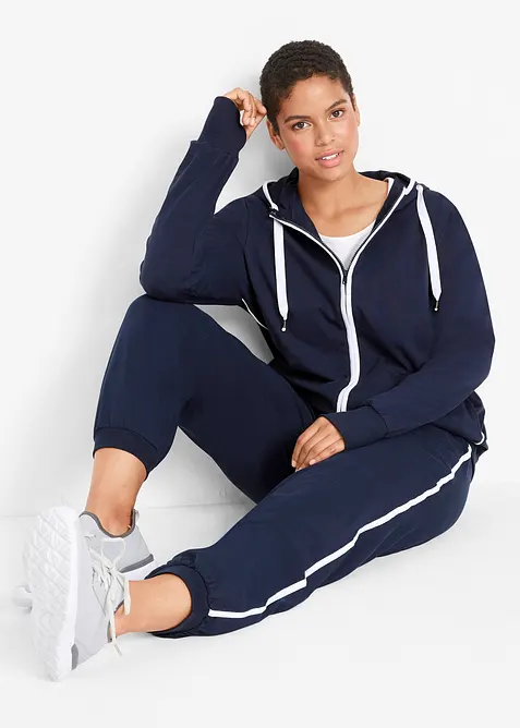 Jakke i sweatshirtmateriale med bomull og stretch, bonprix