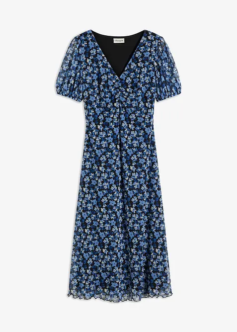 Midikjole i m&oslash;nstret mesh, bonprix