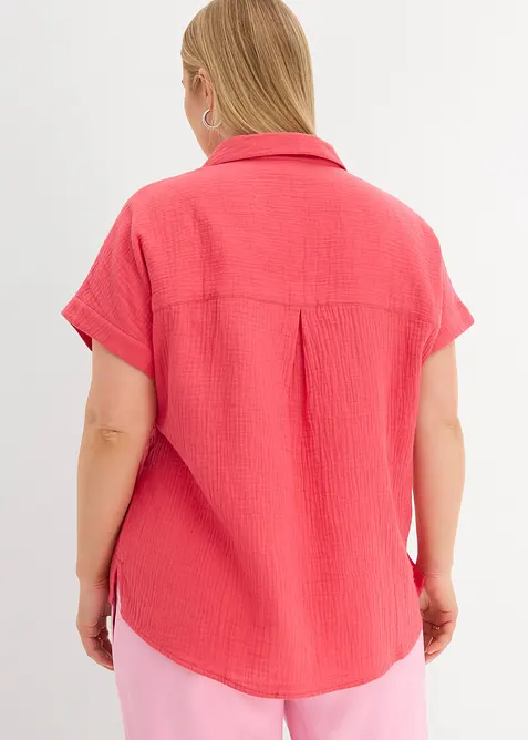 Kortermet, lett musselinbluse, bonprix