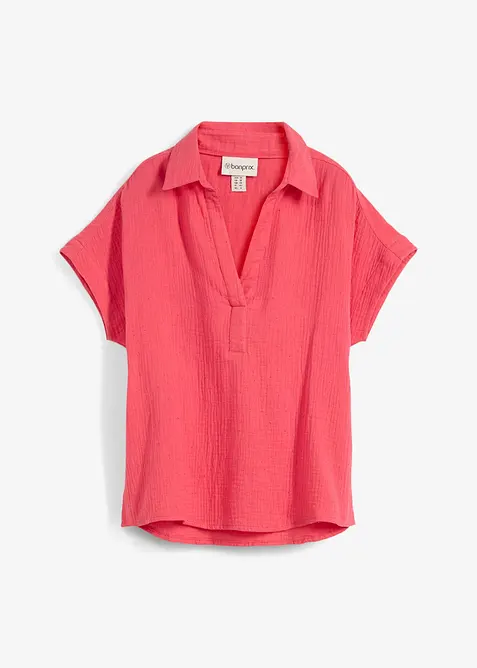 Kortermet, lett musselinbluse, bonprix