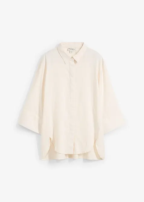 Bluse i kj&oslash;lende linmiks, bonprix