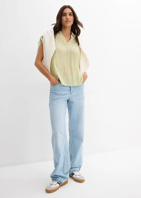 Kortermet bluse i lett viskose, bonprix