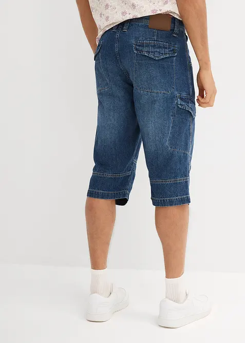 Lang cargo-bermudashorts i lett denim med stretch, Relaxed Fit, bonprix