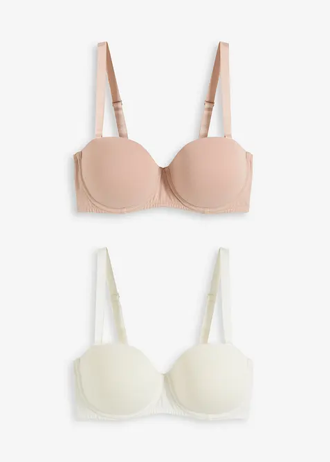 Multiway-BH med bøyle og økologisk bomull (2-pack), bonprix