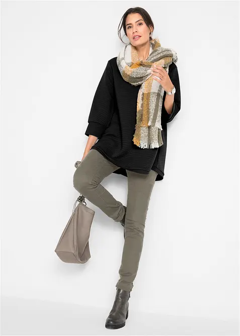 Lang sweatshirt med viskose, bonprix